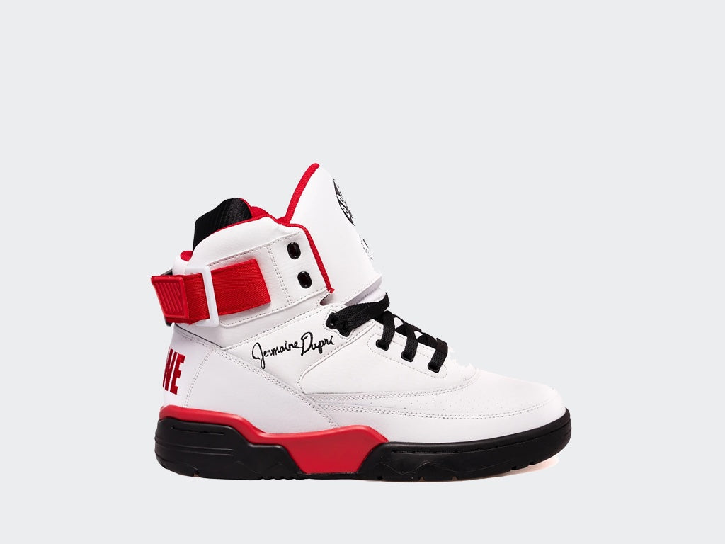 Ewing Athletics 33 HI X Death Row Records White/Red Patrick Ewing  Basketball Shoes 