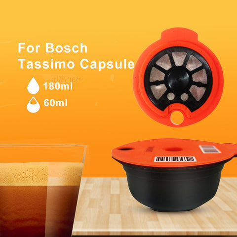Reusable Coffee Capsule 60ML / 180ML Coffee Pods for BOSCH Tassimo Machine  Refillable Filter Pod with Tamper
