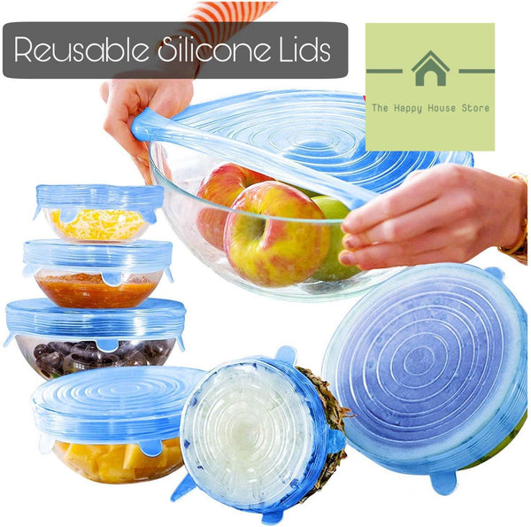 Reusable Silicone Lids - Set of 6 or 12 1