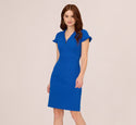 V-neck Short Sleeves Sleeves Fitted Ruffle Trim Sheath Sheath Dress