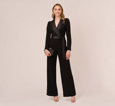 LONG CREPE JUMPSUIT - Black