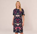 Plus Size Sheath Floral Print Sheath Dress/Party Dress