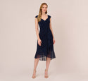 V-neck Pleated Draped Faux Wrap Sheath Sleeveless Sweetheart Sheath Dress