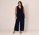 Plus Size V-neck Sleeveless Jersey Jumpsuit