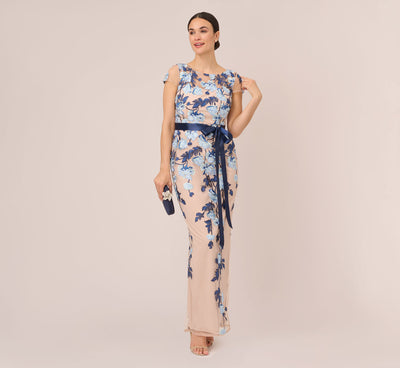 Floral Matelasse Gown In Blush Multi | Adrianna Papell