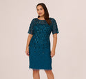 Plus Size Cocktail Beaded Sheath Sheath Dress