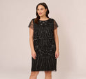 Sheath Polyester Cocktail Short Beaded Fall Sheath Dress/Popover Dress/Party Dress by 37252020437192