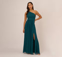 One Shoulder Pleated Asymmetric Bridesmaid Dress/Party Dress