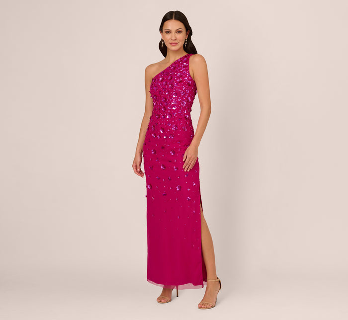 Adrianna Papell 40181 Halter Neck Bridesmaid Dress - Stock Only 