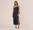 Tall Draped Grecian Pleated Sheath One Shoulder Sheath Dress/Evening Dress