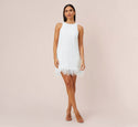 Back Zipper Sequined Keyhole Halter Trapeze Party Dress/Wedding Dress