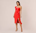 Strapless Cocktail Back Zipper Off the Shoulder Sheath Sweetheart Sheath Dress/Prom Dress/Party Dress/Midi Dress With Ruffles