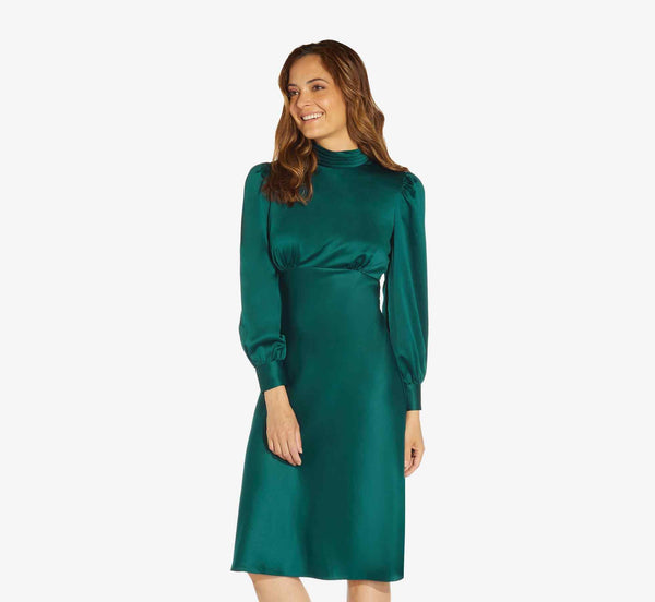 Bridesmaid rehearsal dinner mock neck dress