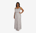 Plus Size Beaded Polyester General Print Wedding Dress