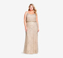 Plus Size Polyester Beaded General Print Dress