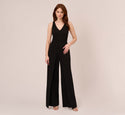 V-neck Sleeveless Plunging Neck Pocketed V Back Jumpsuit