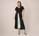 Plus Size Flutter Sleeves Cocktail Colorblocking Little Black Dress/Wedding Dress/Jumpsuit