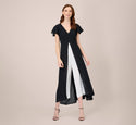 Flutter Sleeves Cocktail Colorblocking Little Black Dress/Wedding Dress/Jumpsuit