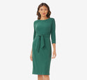 Tall 3/4 Sleeves Sheath Crew Neck Sheath Dress