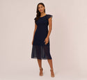 Bateau Neck Slit Flutter Sleeves Cocktail Dress