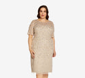 Plus Size Sheath Cocktail Beaded Sheath Dress