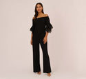 Back Zipper Asymmetric Off the Shoulder Jumpsuit