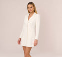 Sexy Sophisticated V-neck Cocktail Short Plunging Neck Pocketed Long Sleeves Dress