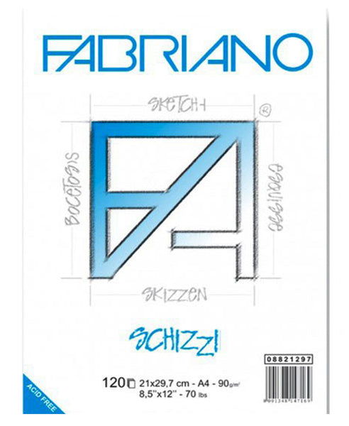 Fabriano Schizzi Sketch Pad, 90 gsm, 5 x 8, 60 Sheets