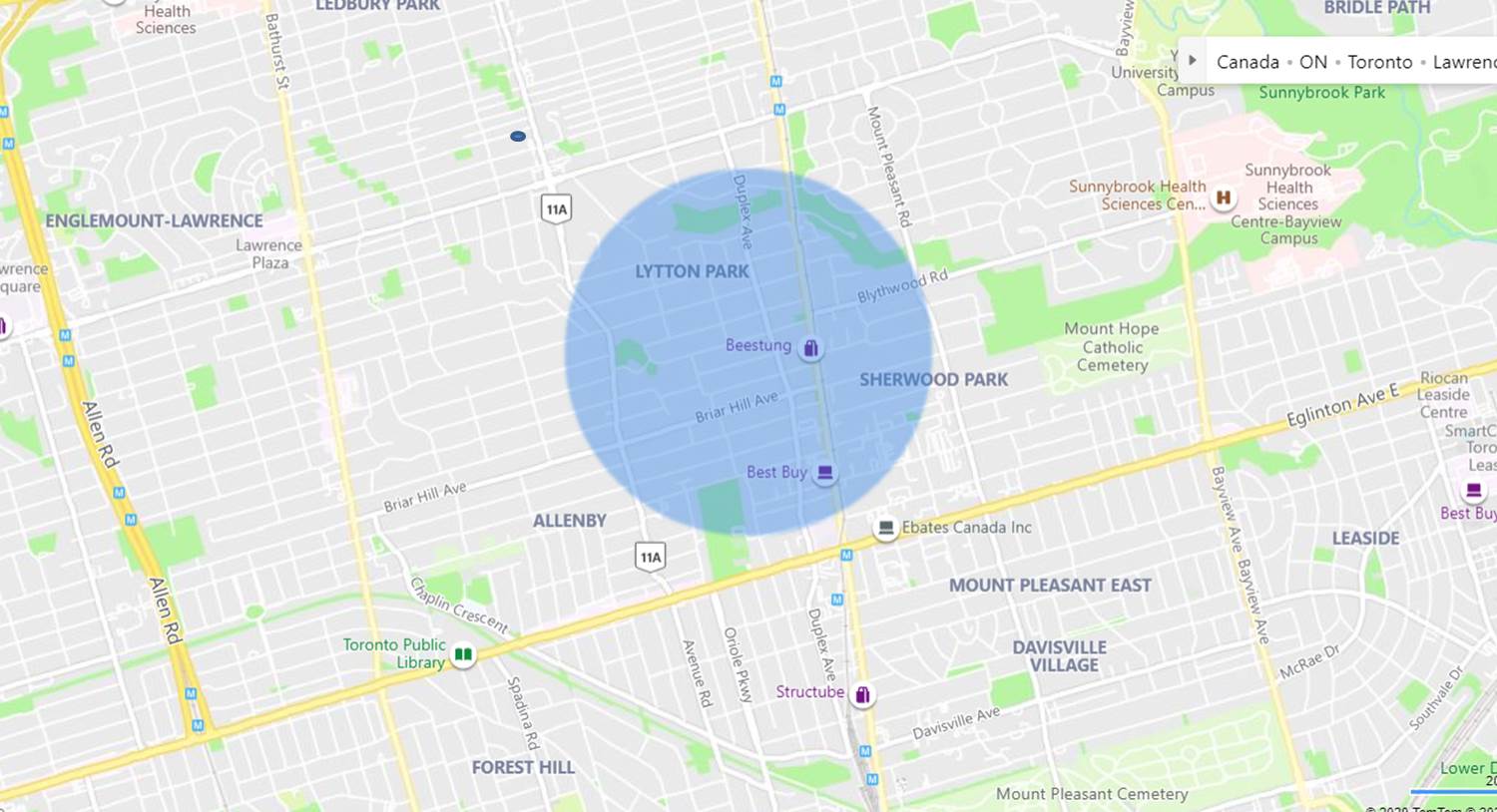 Map of North Toronto