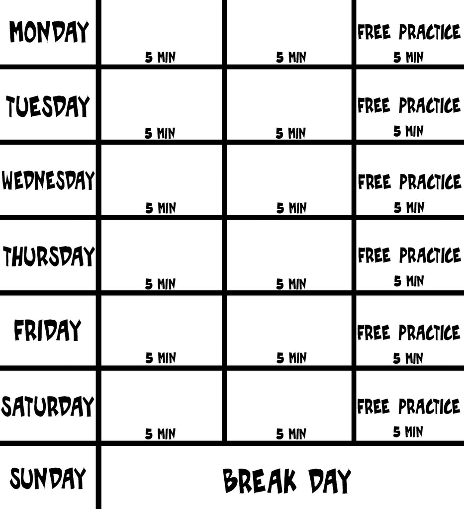 Guitar Weekly Daily Practice Schedule DIY 15 Minutes a Day Easy