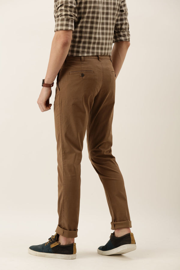 Buy Burnt Umber Beige Regular Fit Cotton Trousers for Men Online  Tata CLiQ