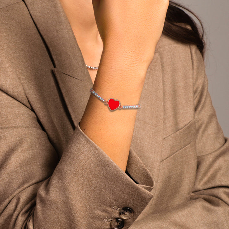 For Love - Truely Madly Deeply In Love With You Red Heart Bracelet