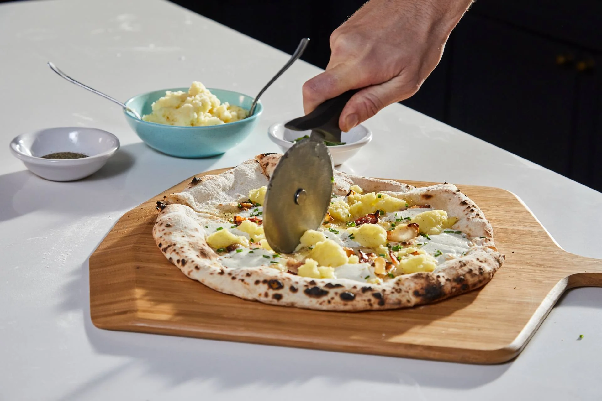 Pizza à la purée de pommes de terre façon Joël Robuchon