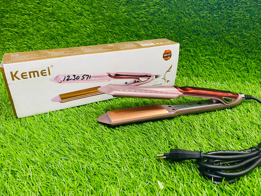 Kemei Professional Hair Crimper Wide Plate Instant Heating km472  BG