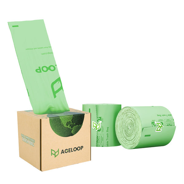 8 gallon biodegradable garbage bags rolls with packing box