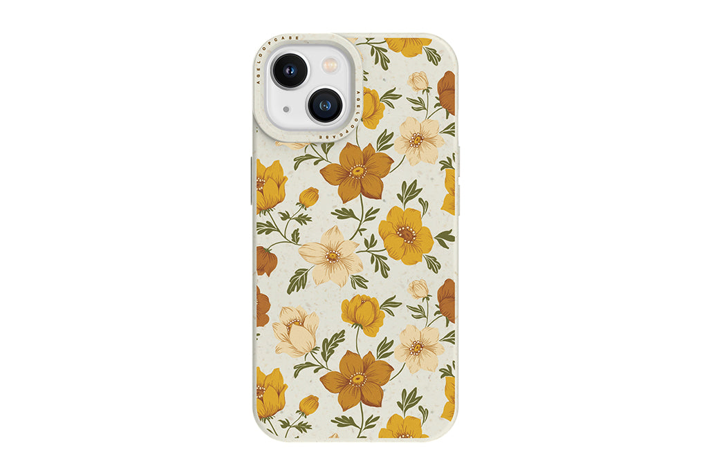 Yellow Flower Pattern iPhone 14 Case