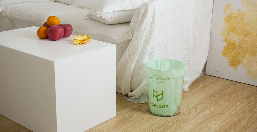 Biodegradable garbage bags in a clean Simple style room