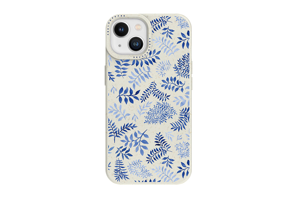iPhone 14 max Case With Blue Leaf Pattern