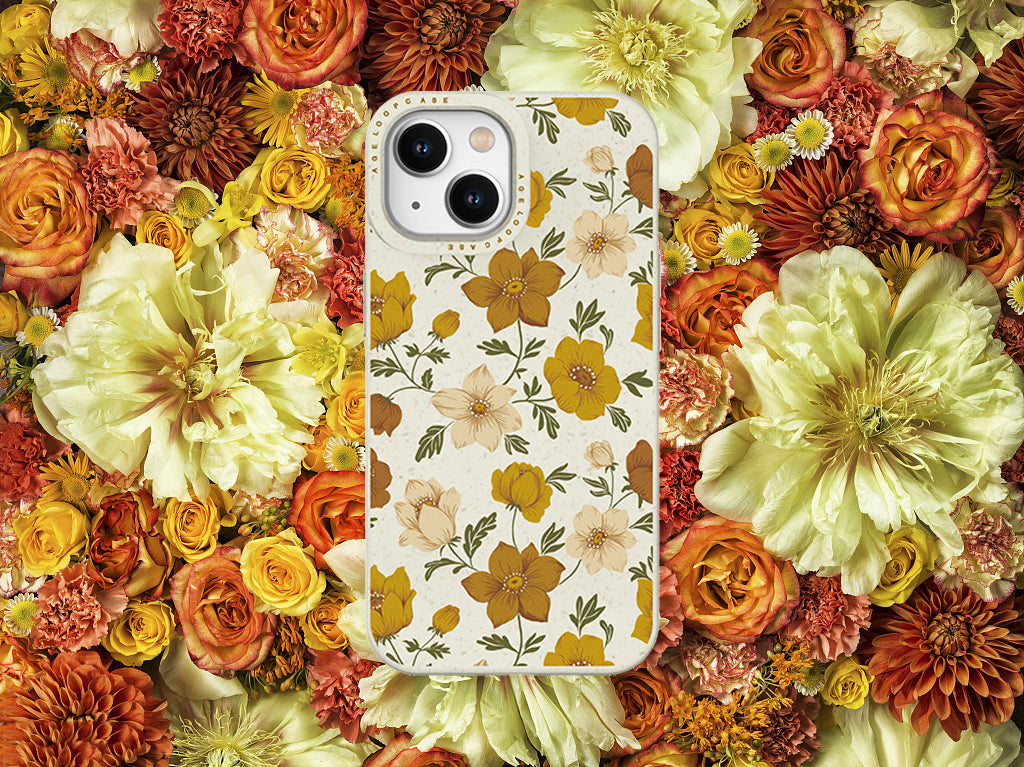 colorful yellow flower phone case