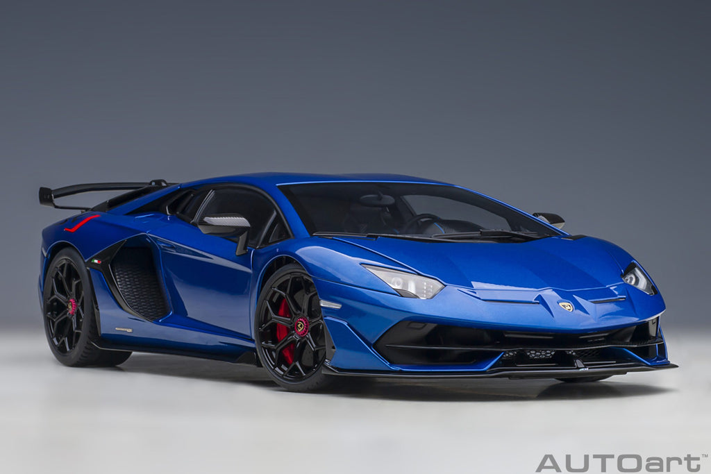 1/18 AUTOART 79174 Lamborghini Aventador SVJ (Blu Nethuns/ Metallic Bl –  Network Shuttle Diecast Model