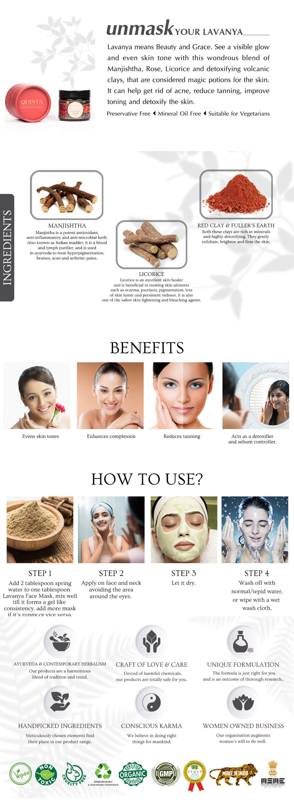 Shop Lavanya Face Mask for Glowing Skin from Quinta Essentia Organic