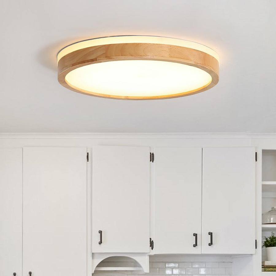 flush mount light wood