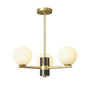 Hub Decoratief Suradam 3-Light Sputnik Chandelier with Opal Glass Globes – Thehouselights