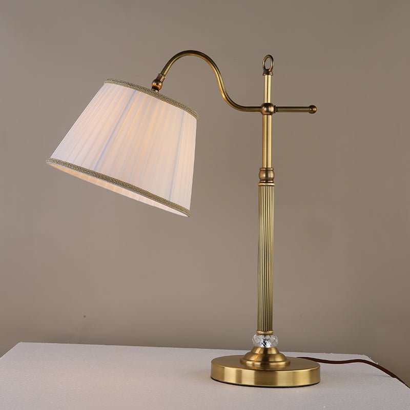 brass table lamp with shade