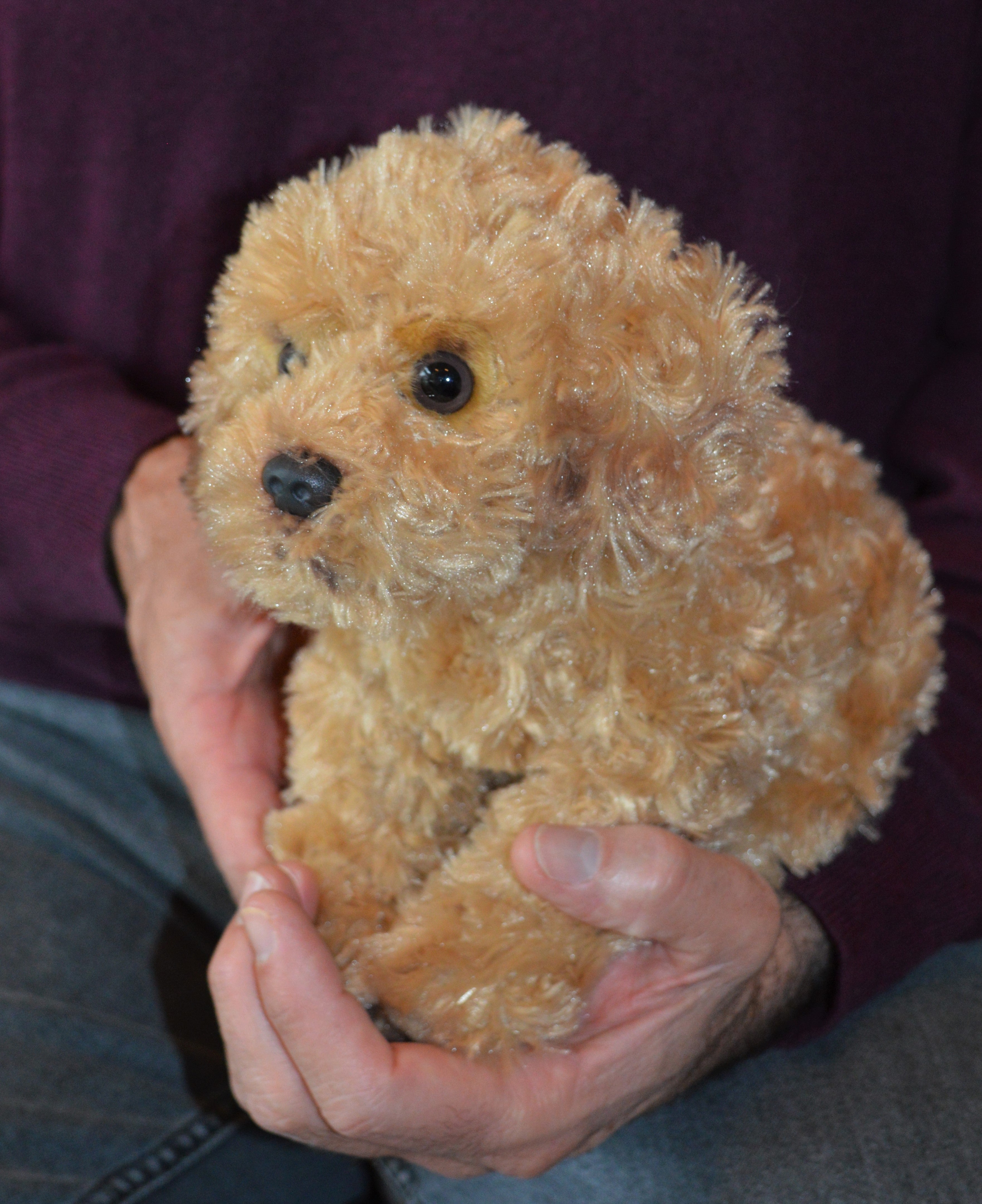 Lifelike ,realistic Dog That Breathe,labradoodle Collie,interactive  Companion Pet,gift for Dementia Patients, Elderly,seniors,adults,kids 