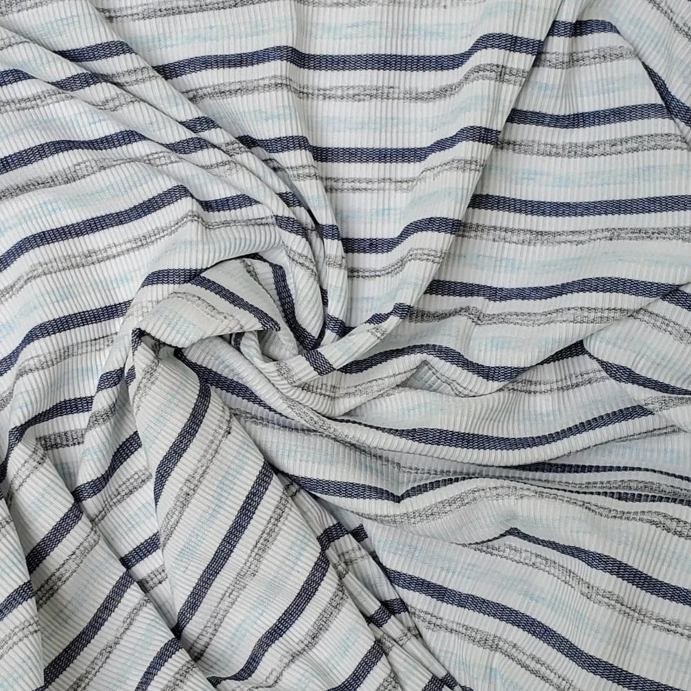 Blue and Grey Faded Stripes – Wild Boar Fabrics
