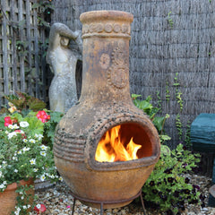 Chiminea on Fire using Kiln Dried Firewood from Love Logs