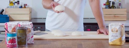 Close up of Balled Up Pizza Dough for How to Ball Up Pizza Dough Blog