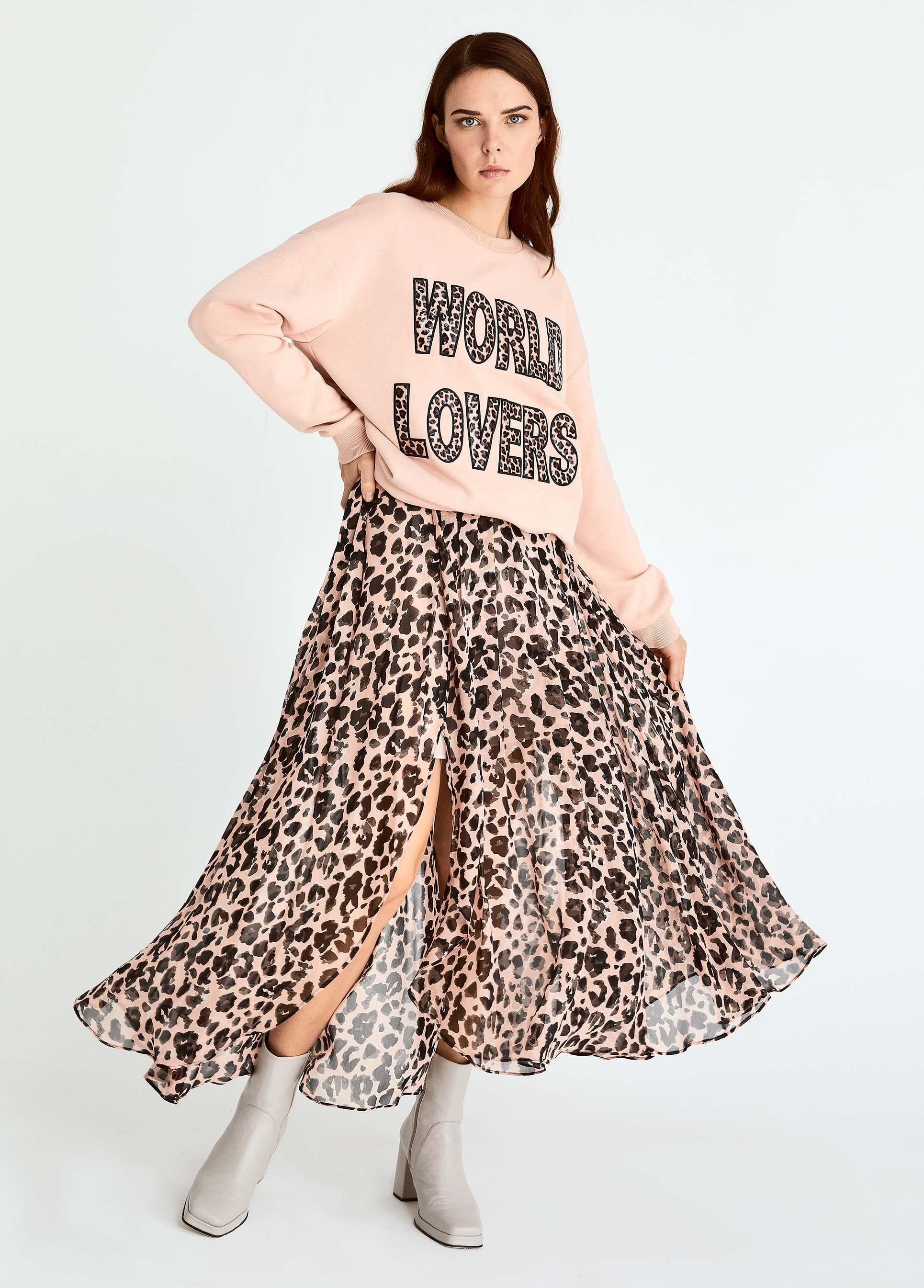 Roman Sheer Leopard Maxi Skirt. 1