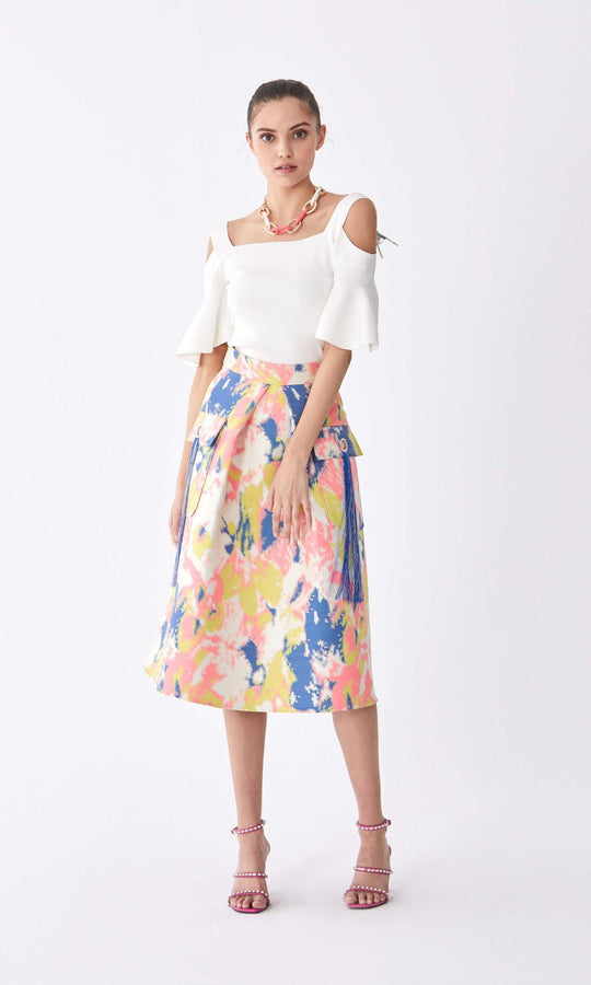 Roman Watercolor Pocket Detail Skirt. 3